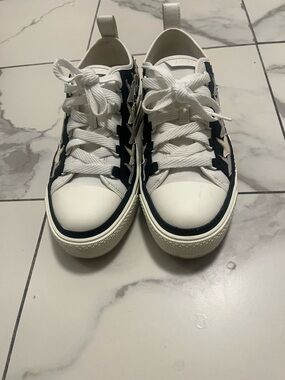 AMIRI White and Black Star-Trim Low-Top Sneakers